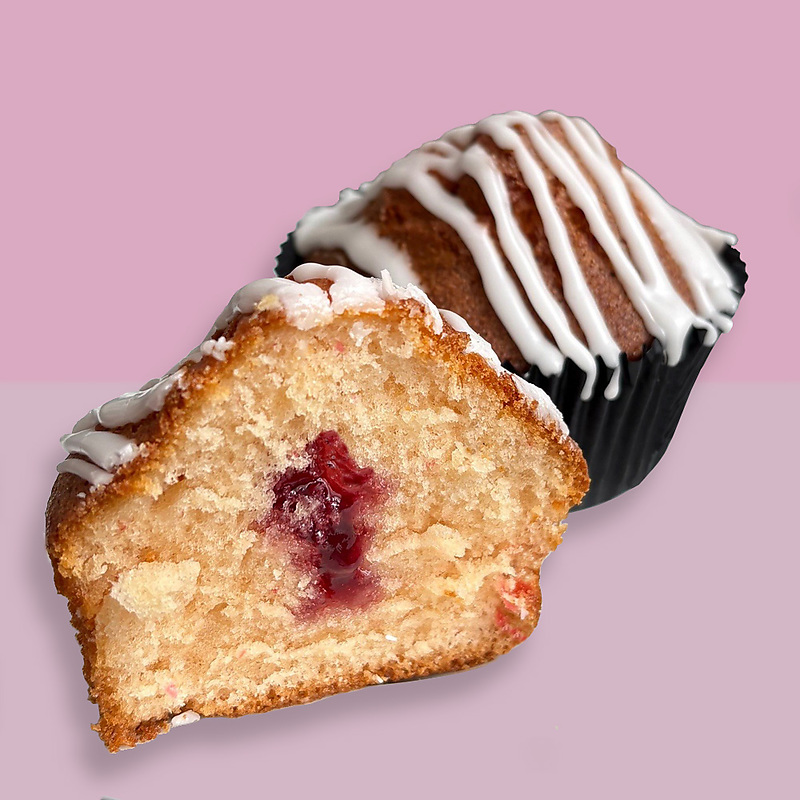 Cherry Bakewell Muffin unwrapped