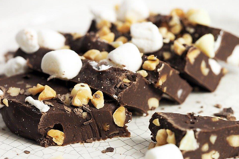 Chocolaty Marshmallow and Hazelnut Fudge Brownie Traybake | Blackfriars