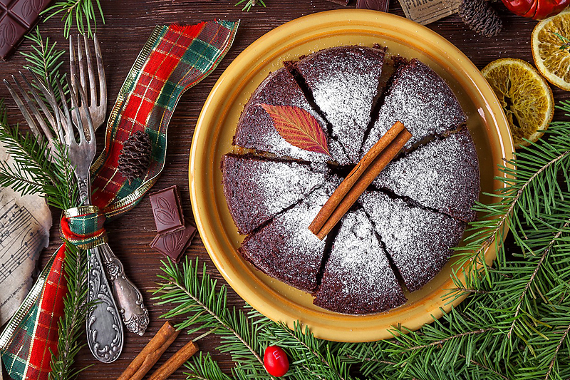 Christmas Chocolate, Cinnamon and Orange Cake 