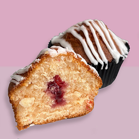 Cherry Bakewell Muffin unwrapped