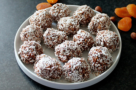 Chocolate & Apricot Coconut Balls 