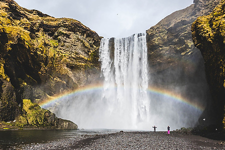 rainbow-near-waterfall